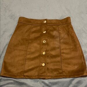 Brown Button-Up Women's Skirt